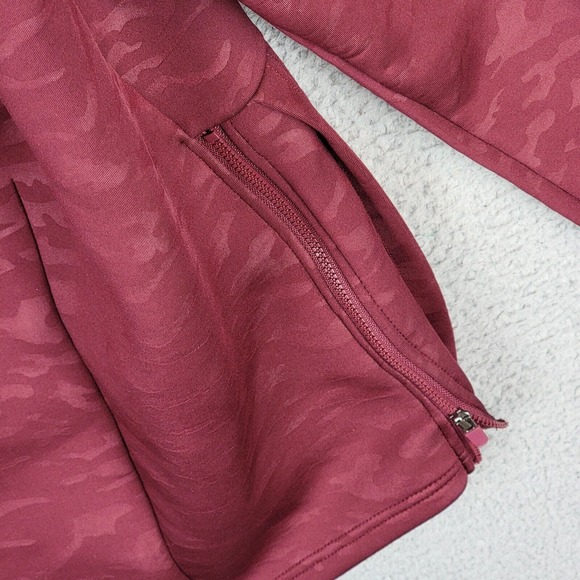 Fabletics Lotta Cocoon Hoodie Womens Size Large Maroon Red Camo Long Sleeve - Picture 3 of 7